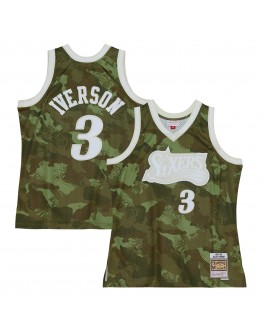 Allen Iverson Philadelphia 76ers Mitchell & Ness Hardwood Classics 1997/98 Ghost Green Swingman Jersey - Camo