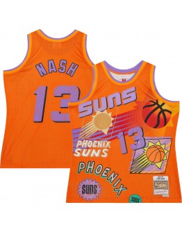 Steve Nash Phoenix Suns Mitchell & Ness 1996/97 Swingman Sidewalk Sketch Jersey - Orange