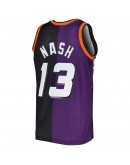 Steve Nash Phoenix Suns Mitchell & Ness Hardwood Classics 1996/97 Split Swingman Jersey - Purple/Black