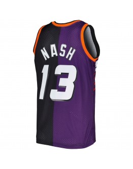 Steve Nash Phoenix Suns Mitchell & Ness Hardwood Classics 1996/97 Split Swingman Jersey - Purple/Black