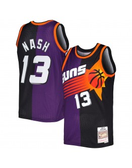 Steve Nash Phoenix Suns Mitchell & Ness Hardwood Classics 1996/97 Split Swingman Jersey - Purple/Black