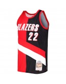 Clyde Drexler Portland Trail Blazers Mitchell & Ness Hardwood Classics 1991/92 Split Swingman Jersey - Red/Black