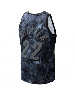 Clyde Drexler Portland Trail Blazers Mitchell & Ness Hardwood Classics 1991/92 Tie-Dye Swingman Jersey - Black