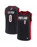 Men's Damian Lillard Black/Red Portland Trail Blazers Replica Jersey