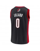 Men's Damian Lillard Black/Red Portland Trail Blazers Replica Jersey