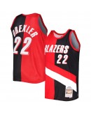 Clyde Drexler Portland Trail Blazers Mitchell & Ness Hardwood Classics 1991/92 Split Swingman Jersey - Red/Black