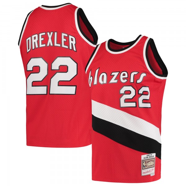 Clyde Drexler Portland Trail Blazers Mitchell & Ness Hardwood Classics 1983-84 Swingman Jersey - Red