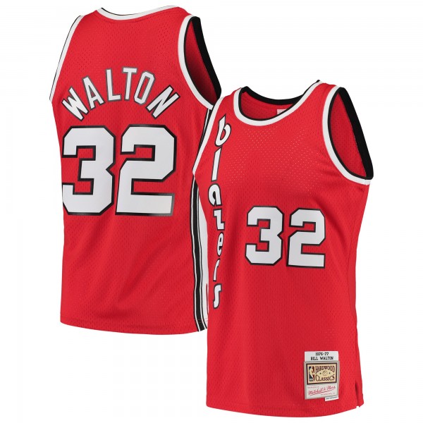 Bill Walton Portland Trail Blazers Mitchell & Ness 1976-77 Hardwood Classics Swingman Player Jersey - Red