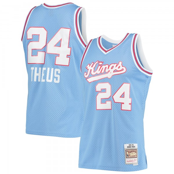 Reggie Theus Sacramento Kings Mitchell & Ness 1985-86 Hardwood Classics Swingman Jersey - Light Blue