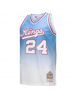 Reggie Theus Sacramento Kings Mitchell & Ness 1985/86 Hardwood Classics Fadeaway Swingman Player Jersey - White/Light Blue