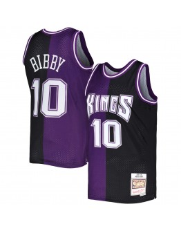 Mike Bibby Sacramento Kings Mitchell & Ness Hardwood Classics 2001/02 Split Swingman Jersey - Purple/Black