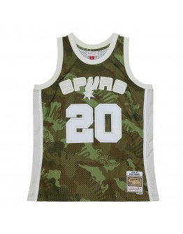 Manu Ginobili San Antonio Spurs Mitchell & Ness Hardwood Classics 2002/03 Ghost Green Swingman Jersey - Camo