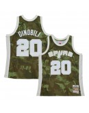 Manu Ginobili San Antonio Spurs Mitchell & Ness Hardwood Classics 2002/03 Ghost Green Swingman Jersey - Camo