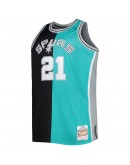 Tim Duncan San Antonio Spurs Mitchell & Ness Big & Tall Hardwood Classics 1998/99 Split Swingman Jersey - Black/Teal