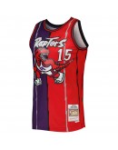 Vince Carter Toronto Raptors Mitchell & Ness Hardwood Classics 1998/99 Split Swingman Jersey - Purple/Red