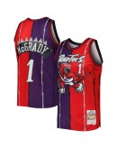 Tracy McGrady Toronto Raptors Mitchell & Ness Hardwood Classics 1998/99 Split Swingman Jersey - Purple/Red