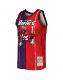 Tracy McGrady Toronto Raptors Mitchell & Ness Hardwood Classics 1998/99 Split Swingman Jersey - Purple/Red