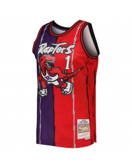 Tracy McGrady Toronto Raptors Mitchell & Ness Hardwood Classics 1998/99 Split Swingman Jersey - Purple/Red