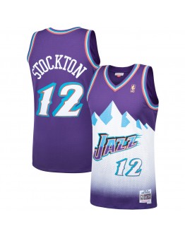 John Stockton Utah Jazz Mitchell & Ness 1996-97 Hardwood Classics Swingman Player Jersey - Purple