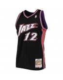 John Stockton Utah Jazz Mitchell & Ness Hardwood Classics 1996-97 Swingman Jersey - Black