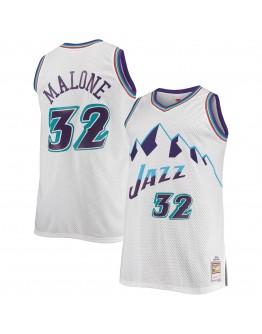 Karl Malone Utah Jazz Mitchell & Ness Big & Tall Hardwood Classics Jersey - White