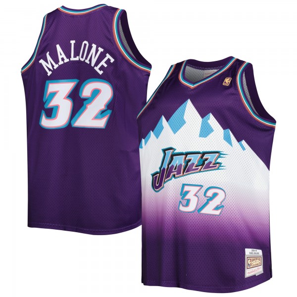 Karl Malone Utah Jazz Mitchell & Ness Big & Tall Hardwood Classics 1996/97 Swingman Jersey - Purple