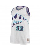 Karl Malone Utah Jazz Mitchell & Ness Big & Tall Hardwood Classics Jersey - White