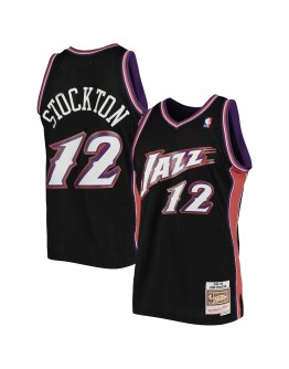 John Stockton Utah Jazz Mitchell & Ness Hardwood Classics 1996-97 Swingman Jersey - Black