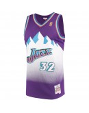 Karl Malone Utah Jazz Mitchell & Ness 1996-97 Hardwood Classics Swingman Jersey - Purple