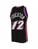 John Stockton Utah Jazz Mitchell & Ness Hardwood Classics 1996-97 Swingman Jersey - Black