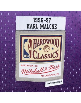 Karl Malone Utah Jazz Mitchell & Ness Hardwood Classics 1996/97 Split Swingman Jersey - Purple/Turquoise