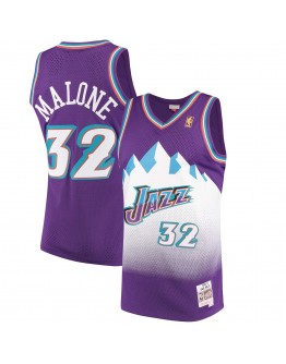 Karl Malone Utah Jazz Mitchell & Ness 1996-97 Hardwood Classics Swingman Jersey - Purple