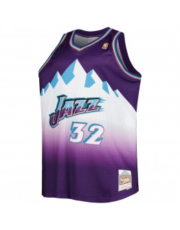 Karl Malone Utah Jazz Mitchell & Ness Big & Tall Hardwood Classics 1996/97 Swingman Jersey - Purple