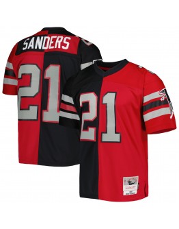 Deion Sanders Atlanta Falcons Mitchell & Ness 1989 Split Legacy Replica Jersey - Black/Red