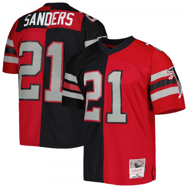 Deion Sanders Atlanta Falcons Mitchell & Ness 1989 Split Legacy Replica Jersey - Black/Red