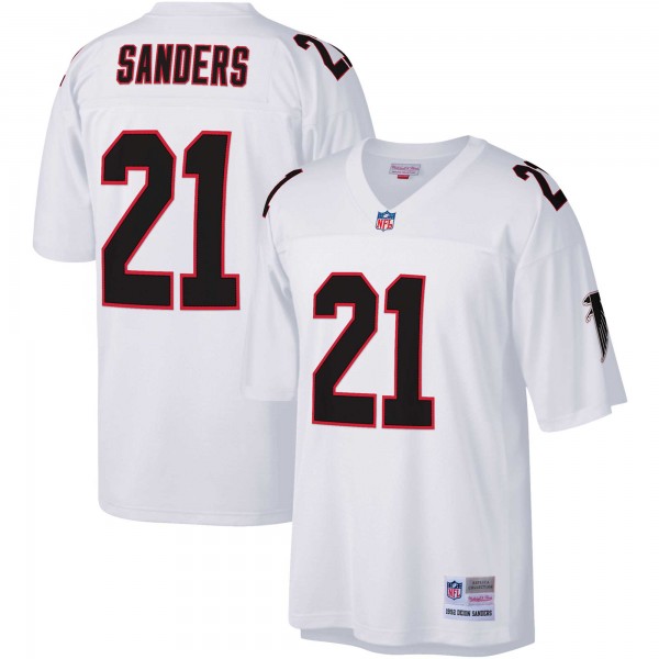 Deion Sanders Atlanta Falcons Mitchell & Ness Big & Tall 1992 Retired Player Replica Jersey - White