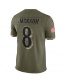 Lamar Jackson Baltimore Ravens Nike 2022 Salute To Service Limited Jersey - Olive