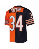 Walter Payton Chicago Bears Mitchell & Ness 1985 Split Legacy Replica Jersey - Navy/Orange