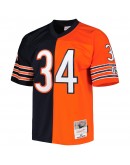 Walter Payton Chicago Bears Mitchell & Ness 1985 Split Legacy Replica Jersey - Navy/Orange