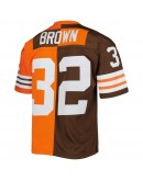 Jim Brown Cleveland Browns Mitchell & Ness 1963 Split Legacy Replica Jersey - Orange/Brown