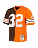 Jim Brown Cleveland Browns Mitchell & Ness 1963 Split Legacy Replica Jersey - Orange/Brown