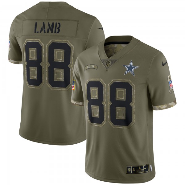 CeeDee Lamb Dallas Cowboys Nike 2022 Salute To Service Limited Jersey - Olive