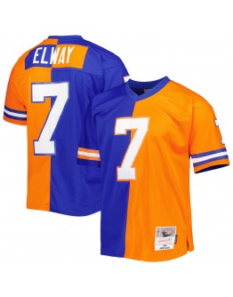 John Elway Denver Broncos Mitchell & Ness 1990 Split Legacy Replica Jersey - Royal/Orange