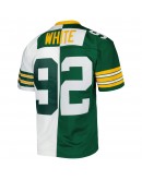 Reggie White Green Bay Packers Mitchell & Ness 1996 Split Legacy Replica Jersey - Green/White