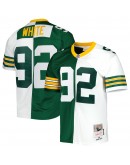 Reggie White Green Bay Packers Mitchell & Ness 1996 Split Legacy Replica Jersey - Green/White