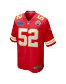 Creed Humphrey Kansas City Chiefs Nike Super Bowl LVII Patch Game Jersey - Red