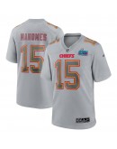 Patrick Mahomes Kansas City Chiefs Nike Super Bowl LVII Patch Atmosphere Fashion Game Jersey - Gray