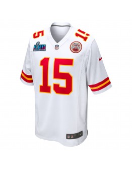 Patrick Mahomes Kansas City Chiefs Nike Super Bowl LVII Patch Away Game Jersey - White