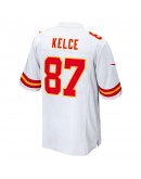 Travis Kelce Kansas City Chiefs Nike Super Bowl LVII Patch Away Game Jersey - White