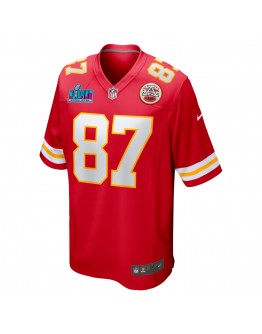 Travis Kelce Kansas City Chiefs Nike Super Bowl LVII Patch Game Jersey - Red